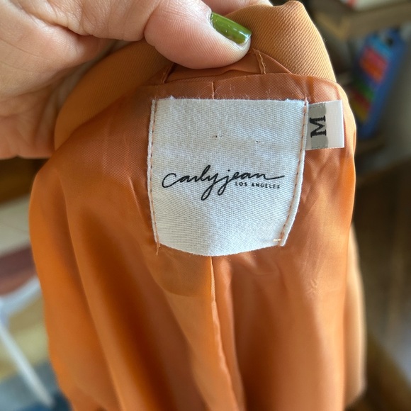 Carly Jean Los Angeles Orange Oversized Blazer - Picture 3 of 3